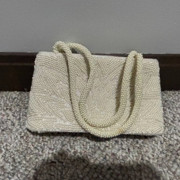 Vintage white beaded bag - Picture 1 of 3